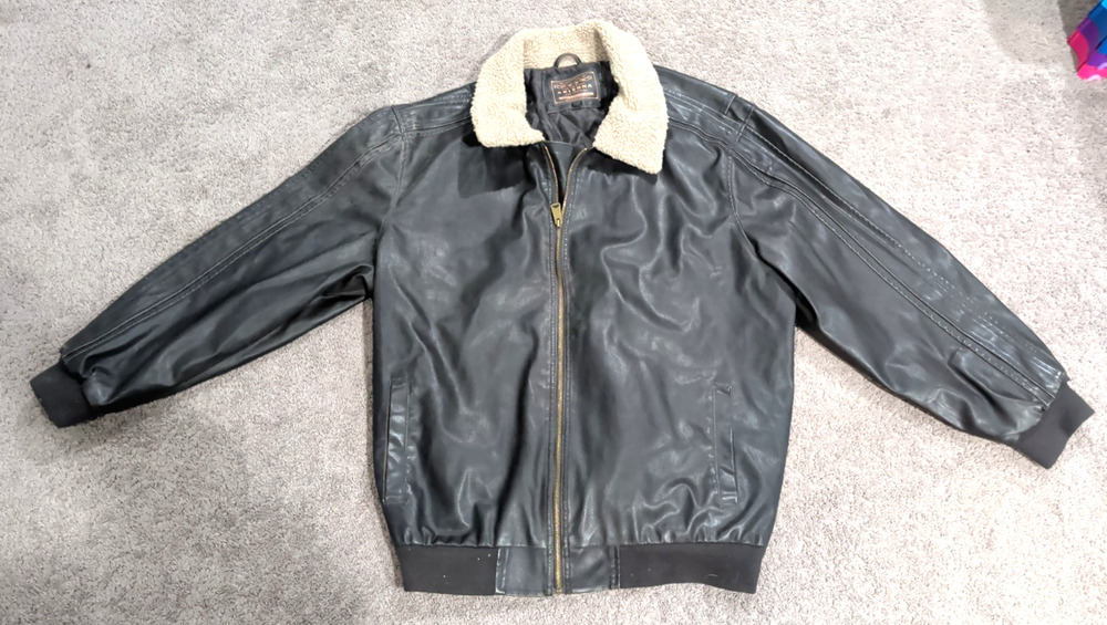 Vtg Arizona Brown Leather Jacket Sherpa Collar Size 3XL 3XLarge Men’s